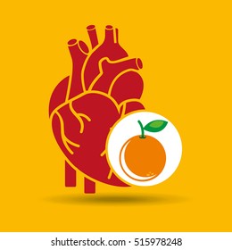 concept healthy heart orange icon vector illustration eps 10