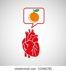 concept healthy heart orange icon vector illustration eps 10