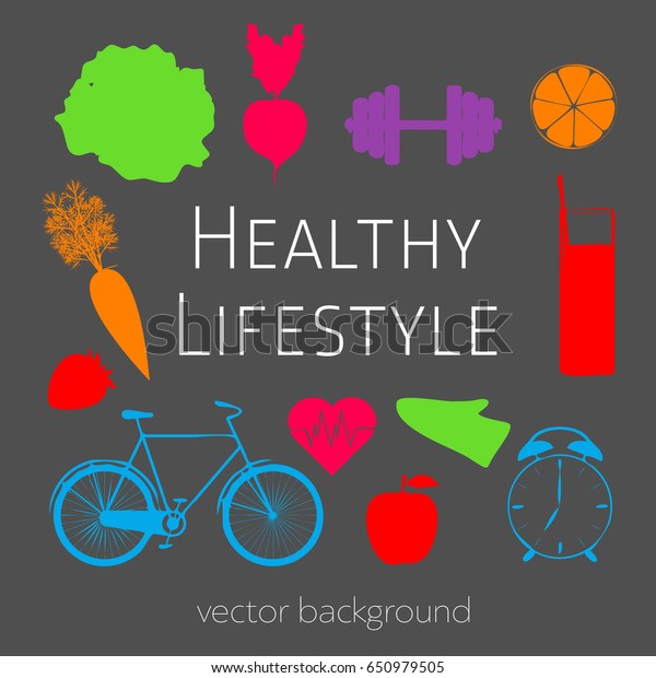 Concept Healthy Lifestyle Assorted Fresh Vegetables Stock Vector Royalty Free 650979505