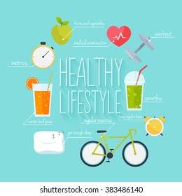 Concept Healthy Lifestyle Infographics Icons Web Stock Vector (Royalty ...