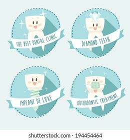 concept of healthy teeth, icon set, vector illustration, flat design