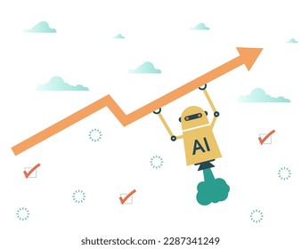 The concept of helping artificial intelligence to business and achieve the goal.