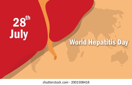 Concept of hepatitis. Vector illustration, banner or poster for world hepatitis day.