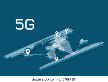 The concept of high-speed Internet 5G, The high-speed connection to make your business grow faster.