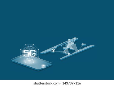 The concept of high-speed Internet 5G, The high-speed connection to make your business grow faster.