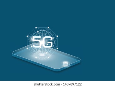 The concept of high-speed Internet 5G, The high-speed connection to make your business grow faster.