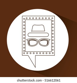 concept hipster hat and glasses retro vector illustration eps 10