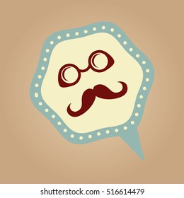 concept hipster retro style mustache with glasses vintage vector illustration eps 10