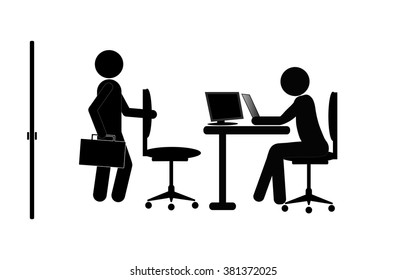 Concept of hiring recruiting interview. Look resume the applicant employer. Candidate and recruitment, hire and interviewer, decision and examination illustration