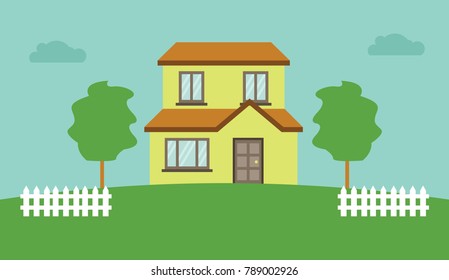 Concept Home Village Design Illustration