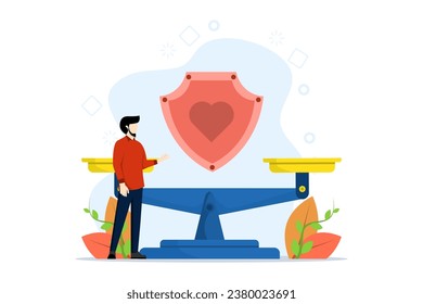 concept of honesty, responsibility, time management with tiny people. abstract vector illustration of personal and professional skills. Personnel training, employee coaching metaphor.