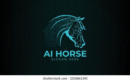 concept of a horse's head AI logo