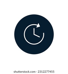 Concept of hour, time. Vector icon isolated on white background.