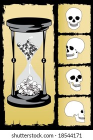 concept hourglass and skull vector