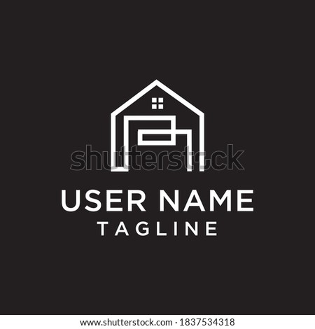 the concept of a house combination with the letter R in white for the construction logo, house, room [[stock_photo]] © 