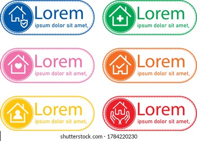 concept of house icons set with text, file in vector