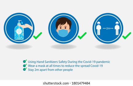 concept How to prevent the spread virus of COVID-19 by graphics vector illustration  