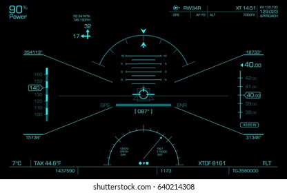 Concept Of The HUD. Air Navigation Panel.