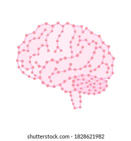 Concepto de cerebro humano. Ilustración para la etiqueta de la medicina, afiche publicitario o pancarta para psicólogo o psicoterapeuta, diseño para sitio web o artículo sobre salud mental