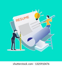 Concept Human Resources, Recruitment for web page, banner, presentation, social media, documents, cards, posters.