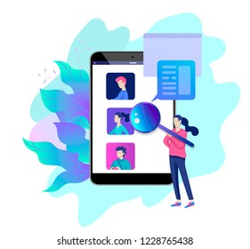 Concept Human Resources and selection candidates, banner, presentation, social media, documents. Recruitment for web page. Vector illustration filling out resumes, hiring employees