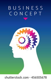 concept of human thinking, Head and brain gears in progress