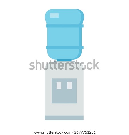 Concept of hydration, clean drinking water, office equipment, and modern appliance design.
