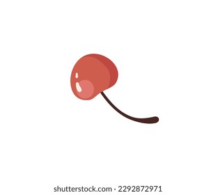 La decoración de helados es cereza. Esta ilustración es un concepto plano, vectorial, al estilo de las caricaturas de una cereza roja brillante. Ilustración vectorial.