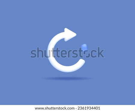 the concept of icon or 3d symbol of refresh, reload, update, process, repeat, rotate, automatic synchronization. 3d and realistic concept design. vector element design. blue background
