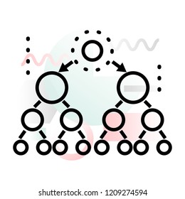 Concept icon of business structure with abstract backround, modern thin line design vector illustration for graphic and web design