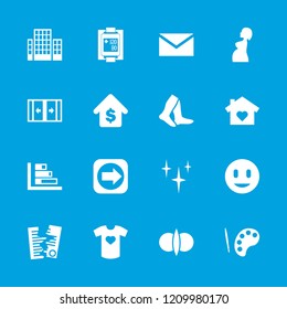 Concept icon. collection of 16 concept filled icons such as socks, mail, palette, house with heart, pregnant woman. editable concept icons for web and mobile.