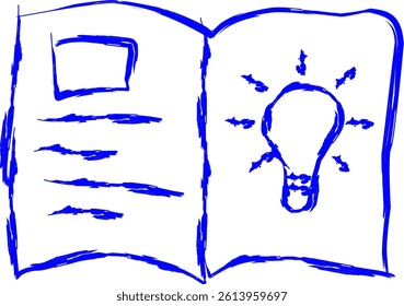 concept icon in doodle style. blue line doodle icon