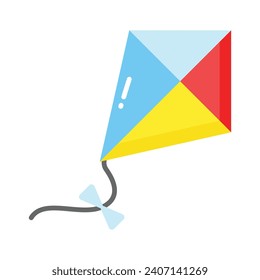 Concept icon of flying kite, outdoor recreation activity