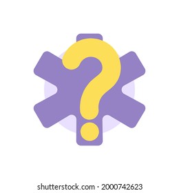 Concept Icon Forgot Password Or Forgot Username. Illustration Of Star Symbol, Question Mark. Flat Cartoon Style. Vector Design