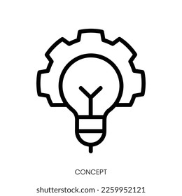 concept icon. Line Art Style Design Isolated On White Background