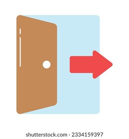 Icono de concepto de cierre de sesión en estilo plano moderno, listo para usar vector