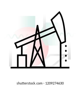 Concept icon of oil and gas production with abstract backround, modern thin line design vector illustration for graphic and web design
