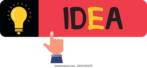 Concept icon with pointer finger illustration professionally drawn on a white background