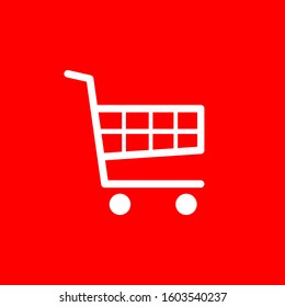 Concept icon shopping cart on background