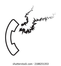 Concept icon symbol of aggressive call to complain or call to brawl. Outline simple graphic linear design isolated on white background. 