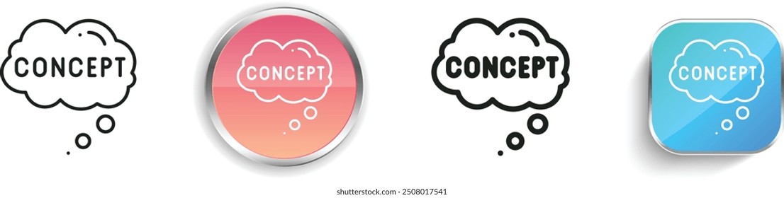 concept icon. Thin Linear, Regular and Button Style Design Isolated On White Background