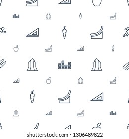 concept icons pattern seamless white background. Included editable outline carrot, equalizer, apple, ruler, arrows up, chart, sawing, rake icons. concept icons for web and mobile.