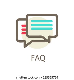 concept icons services and apps. Icons for faq, support, contact