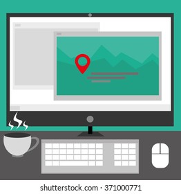 Concept icons set of business working elements. Flat design vector illustration 