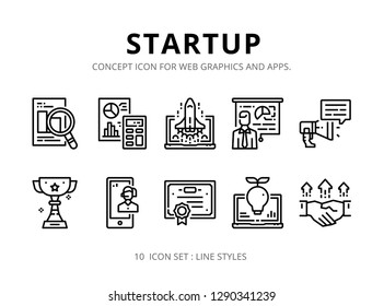 Concept icons set ready to use for webpage , logo , printing , social media posts etc.