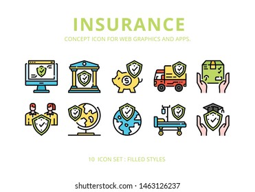 Concept icons set ready to use for webpage , logo , printing , social media posts etc.