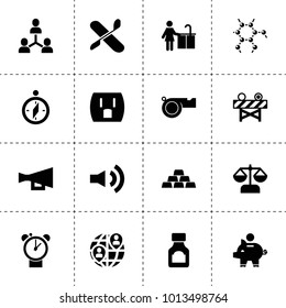 Concept icons. vector collection filled concept icons. includes symbols such as medicine bottle, megaphone, gold, scales, kitchen wash. use for web, mobile and ui design.