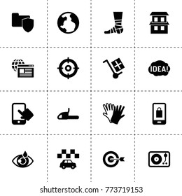 Concept icons. vector collection filled concept icons. includes symbols such as target, taxi, gloves, globe, chainsaw, vinyl player, phone. use for web, mobile and ui design.