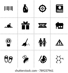 Concept icons. vector collection filled concept icons. includes symbols such as house, bee, passport, broom, roof, paint, family. use for web, mobile and ui design.