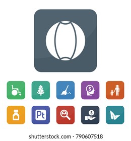 Concept icons. vector collection filled concept icons such as medicine bottle, money in head, coin on hand, user search, broom, leaf, grandfather and grandson, ball